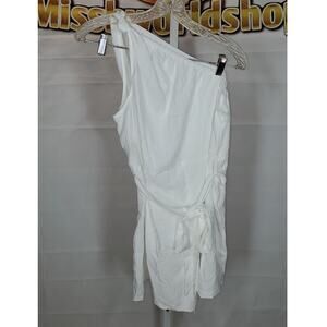 Shein Curve White One Shoulder Romper Shorts Women’s Size 2XL